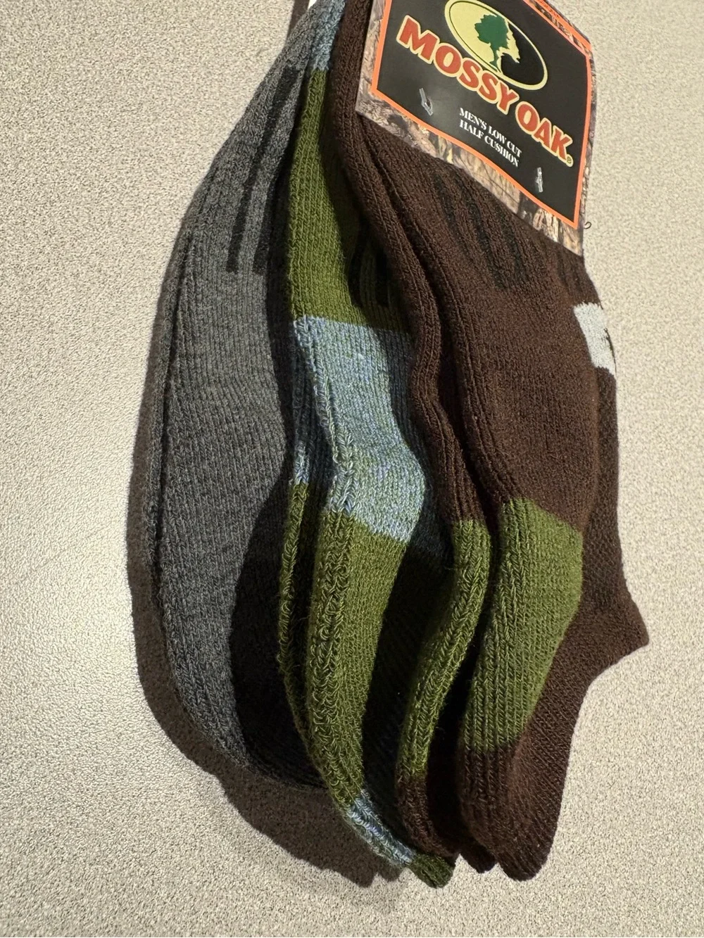 Mossy Oak Men's Low Cut Half Cushion Socks 2 Sets of 3 Socks — 6 PAIRS TOTAL